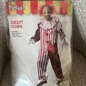 Spirit Creepy Clown adult small Costume - Red and White Stripes